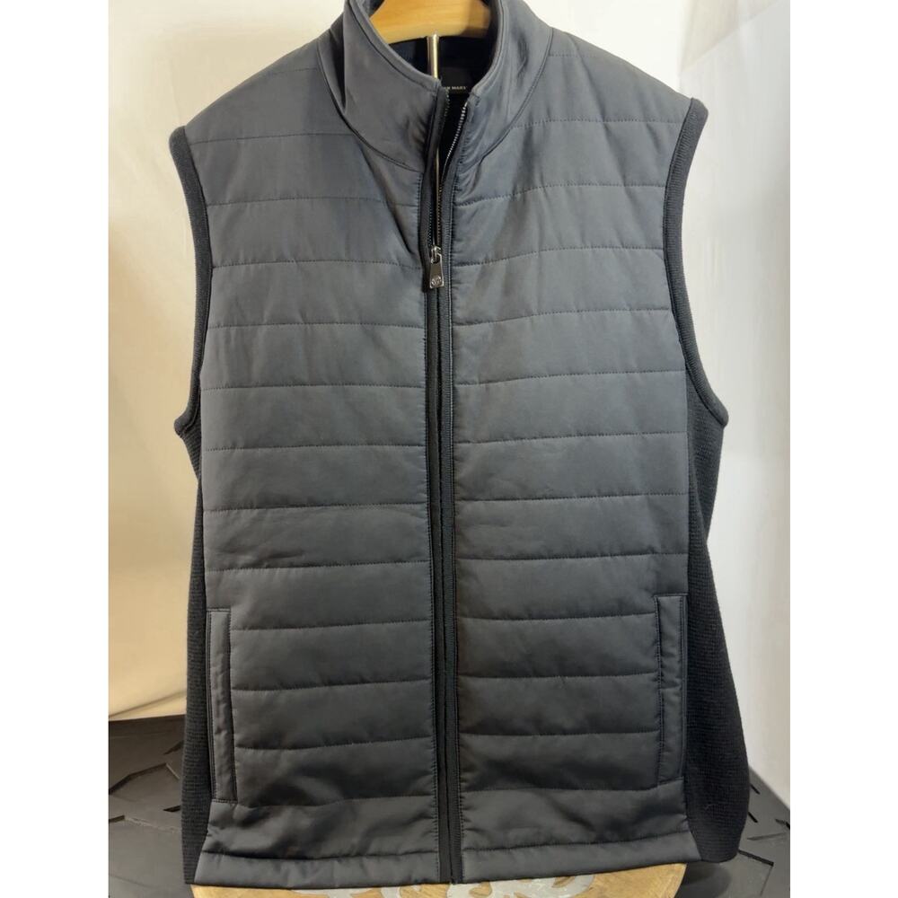 Hart Schaffner Marx Golf Vest‎ Zip L Merino Wool Black Outdoor Hybrid Corporate